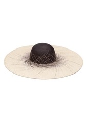 Eugenia Kim Sunny Straw Sun Hat in Black/Ivory at Nordstrom