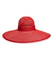 Eugenia Kim Sunny Woven Wide Brim Hat in Red at Nordstrom