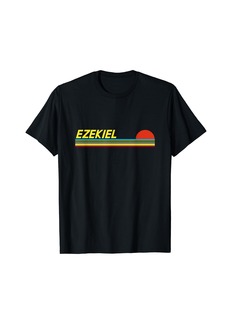 Ezekiel First Name Logo Retro Sunset Surfer Style Ezekiel T-Shirt