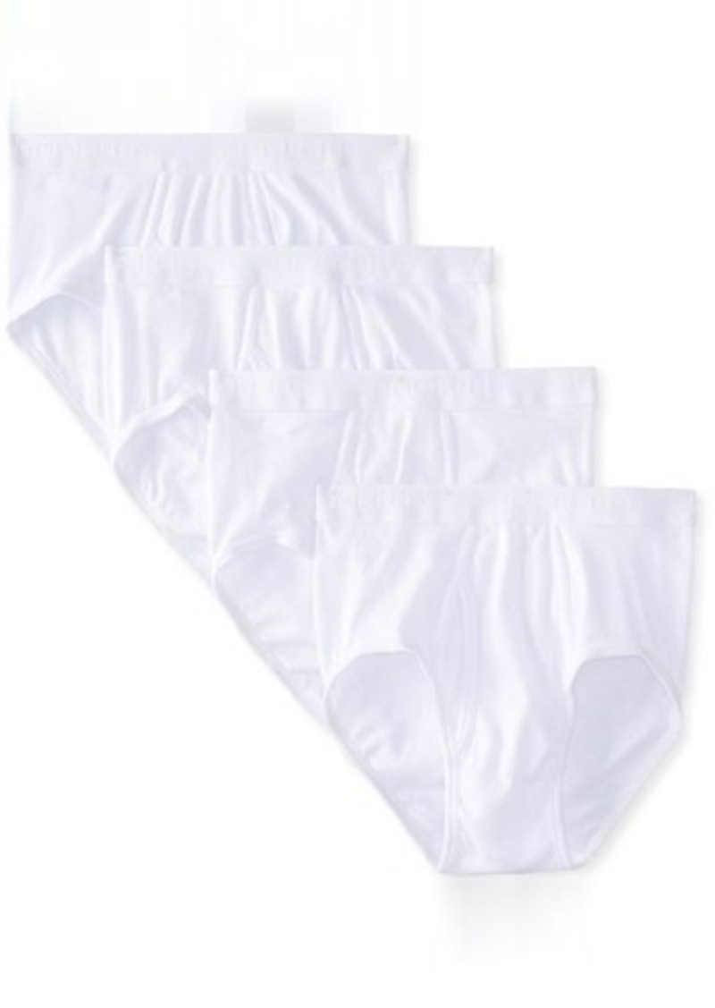 Dockers Dockers Men's 4 Pack Fly Front Full Rise Brief, White | Intimates