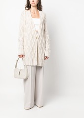 Fabiana Filippi Aran-knit buttoned cardi-coat