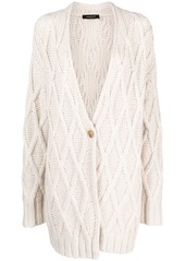 Fabiana Filippi Aran-knit buttoned cardi-coat