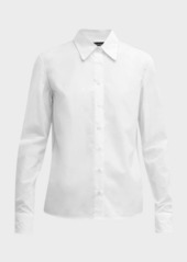 Fabiana Filippi Bead-Trim Button-Down Cotton Poplin Shirt