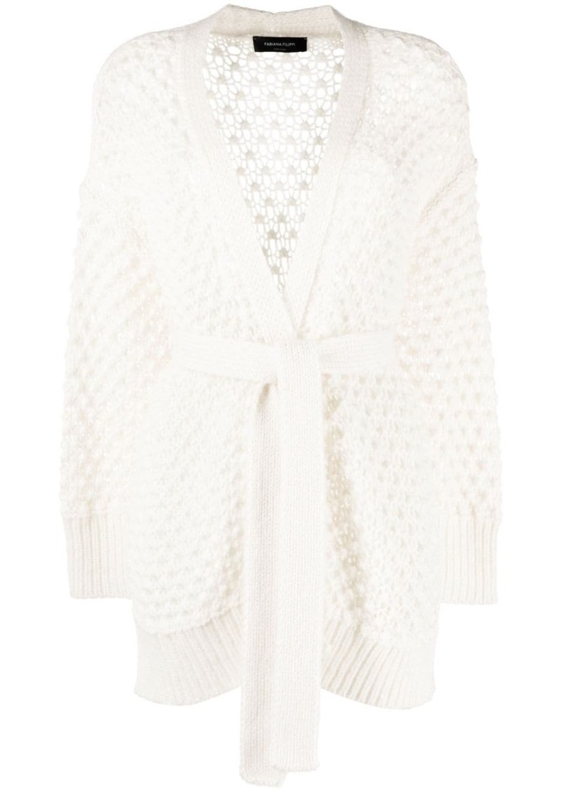 Fabiana Filippi belted open-knit cardigan