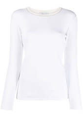 Fabiana Filippi contrast-collar long-sleeve T-shirt