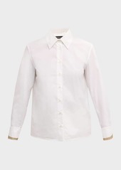 Fabiana Filippi Embroidered Button-Down Cotton Poplin Shirt