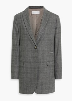Fabiana Filippi - Bead-embellished checked merino wool-blend blazer - Gray - IT 40