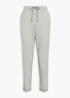 Fabiana Filippi - Bead-embellished merino wool tapered pants - Gray - IT 46