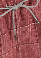 Fabiana Filippi - Checked hemp and merino wool-blend tweed tapered pants - Purple - IT 44