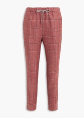 Fabiana Filippi - Checked hemp and merino wool-blend tweed tapered pants - Purple - IT 44