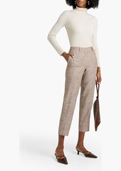 Fabiana Filippi - Cropped bead-embellished woven tapered pants - Neutral - IT 46
