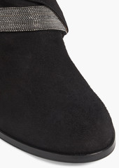 Fabiana Filippi - Eliana bead-embellished suede ankle boots - Black - EU 40