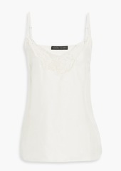 Fabiana Filippi - Embellished tulle-paneled silk-twill camisole - White - IT 46