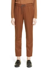 Fabiana Filippi Beaded Pocket Stretch Wool Blend Joggers in Rust at Nordstrom