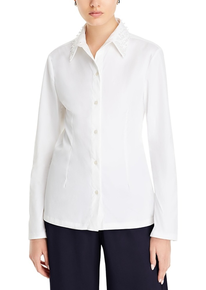 Fabiana Filippi Embellished Collar Button Front Shirt