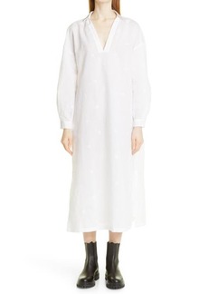 Fabiana Filippi Embroidered Cotton Blend Muslin Caftan in White at Nordstrom