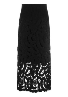 FABIANA FILIPPI Embroidered wool blend skirt