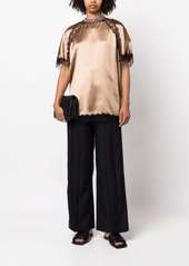 Fabiana Filippi lace-trim satin blouse