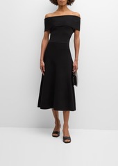 Fabiana Filippi Off-Shoulder A-Line Knit Midi Dress