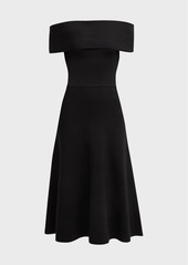 Fabiana Filippi Off-Shoulder A-Line Knit Midi Dress