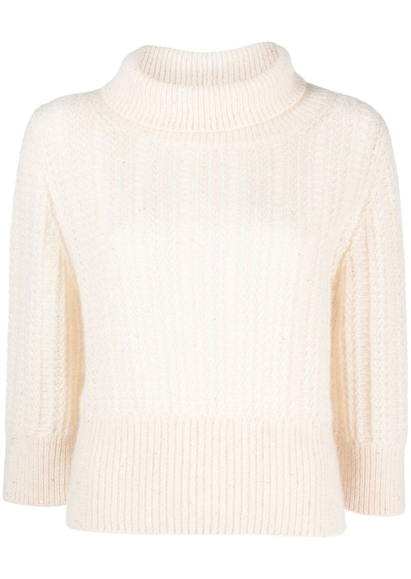 Fabiana Filippi ribbed-edge roll-neck jumper