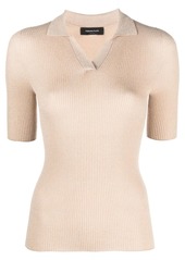 Fabiana Filippi ribbed-knit short-sleeved polo shirt