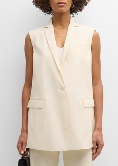 Fabiana Filippi Single-Button Straight Wool-Silk Vest