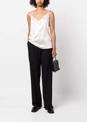 Fabiana Filippi V-neck satin-finish top