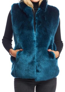 Fabulous Furs Mink Faux Fur Couture Vest In Sapphire