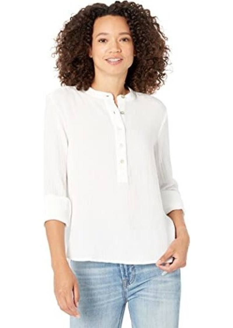 Faherty Dream Cotton Collarless Shirt