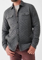 Faherty Epic Quilted Fleece Cpo In Charcoal Heather