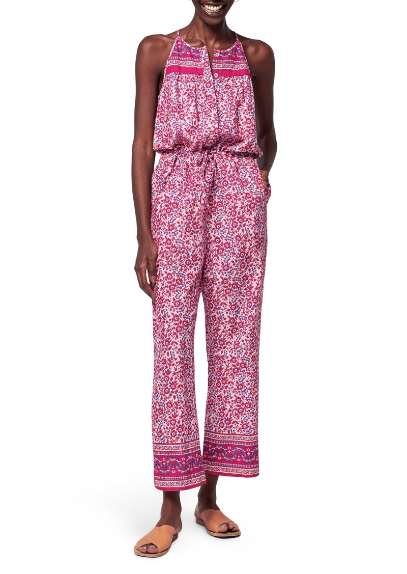 Faherty Adella Floral Organic Cotton Jumpsuit in Sun Up Block Print at Nordstrom Rack