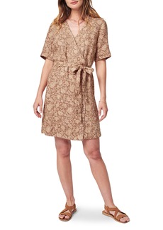 Faherty Ashley Tie Waist Linen Dress in Bronze Riviera Floral at Nordstrom Rack