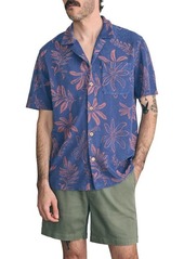 Faherty Cabana Floral Short Sleeve Terry Cloth Button-Up Shirt