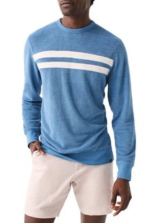 Faherty Cabana Surf Stripe Terry Cloth Crewneck Sweatshirt
