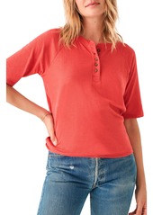 Faherty Cloud Short Sleeve Jersey Henley in Baked Apple at Nordstrom Rack