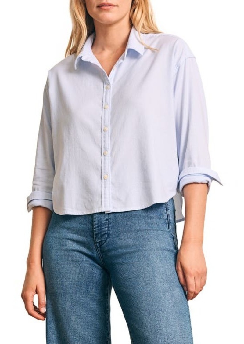 Faherty Crop Stretch Oxford Button-Up Shirt