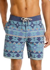 Faherty Good Feather Geo Print Regular Fit Board Shorts