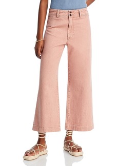 Faherty Harbor High Rise Ankle Wide Leg Jeans in Clay Pink