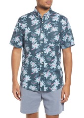 Faherty Kona Palm Print Short Sleeve Button-Down Shirt in Midnight Palm Hawaiian at Nordstrom Rack