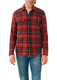 Faherty Legend Plaid Brushed Knit Button-Up Shirt