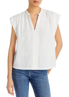 Faherty Lucia Embroidered Gauze Top