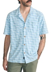 Faherty Men's Cabana Towel Terry Shirt, Small, Blue