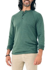 Faherty Men's Cloud Long Sleeve Henley, Large, Blue