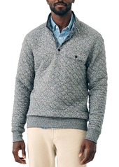 Faherty Men's Epic Quilted Fleece Pullover, Large, White