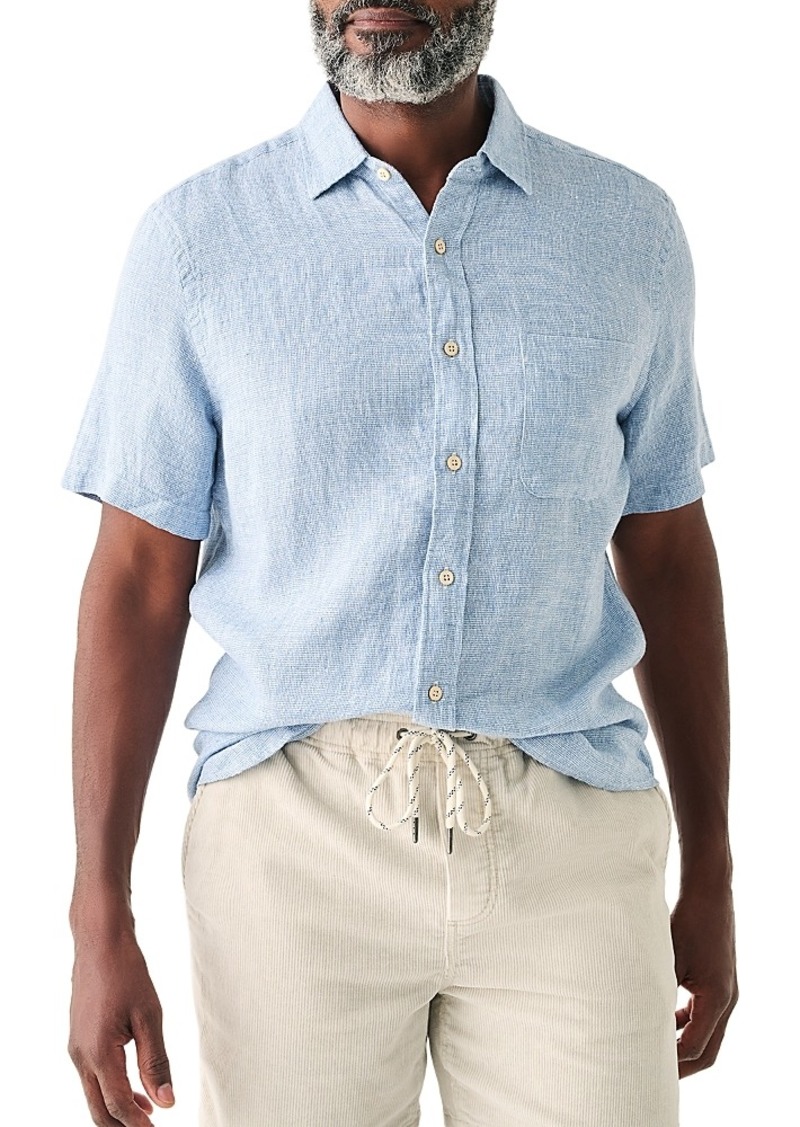 Faherty Men's Laguna Regular Fit Linen Short Sleeve Shirt
