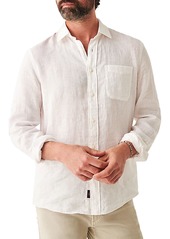 Faherty Men's Linen Laguna Shirt, Large, White