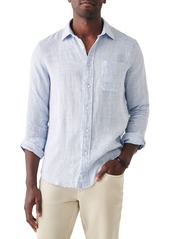 Faherty Men's Linen Laguna Shirt, Large, White
