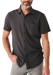 Faherty Men's Short Sleeve Knit Seasons Shirt, Medium, Blue