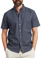 Faherty Men's Stretch Playa Short Sleeve Shirt, Small, Black | Father's Day Gift Idea